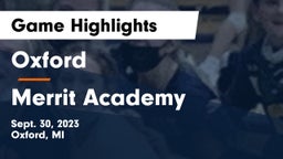 Oxford  vs Merrit Academy Game Highlights - Sept. 30, 2023