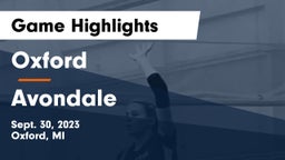Oxford  vs Avondale Game Highlights - Sept. 30, 2023