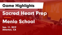 Sacred Heart Prep  vs Menlo School Game Highlights - Jan. 11, 2019