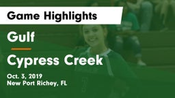 Gulf  vs Cypress Creek  Game Highlights - Oct. 3, 2019