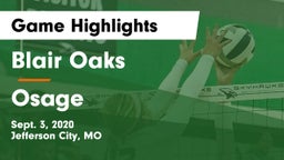 Blair Oaks  vs Osage  Game Highlights - Sept. 3, 2020