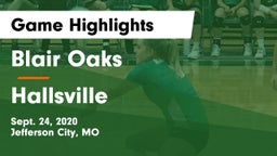 Blair Oaks  vs Hallsville  Game Highlights - Sept. 24, 2020