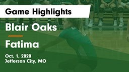 Blair Oaks  vs Fatima  Game Highlights - Oct. 1, 2020
