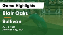 Blair Oaks  vs Sullivan  Game Highlights - Oct. 3, 2020
