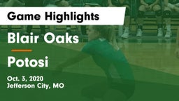 Blair Oaks  vs Potosi  Game Highlights - Oct. 3, 2020
