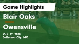 Blair Oaks  vs Owensville  Game Highlights - Oct. 12, 2020