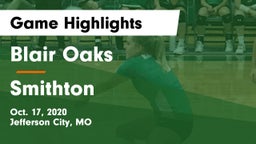 Blair Oaks  vs Smithton Game Highlights - Oct. 17, 2020