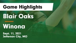 Blair Oaks  vs Winona Game Highlights - Sept. 11, 2021