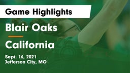 Blair Oaks  vs California  Game Highlights - Sept. 16, 2021