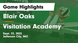 Blair Oaks  vs Visitation Academy Game Highlights - Sept. 22, 2023