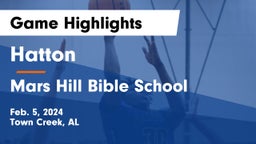 Hatton  vs Mars Hill Bible School Game Highlights - Feb. 5, 2024