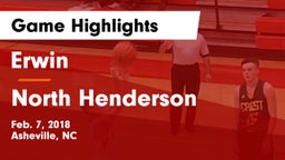 Erwin  vs North Henderson  Game Highlights - Feb. 7, 2018