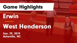 Erwin  vs West Henderson  Game Highlights - Jan. 29, 2019