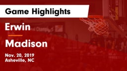 Erwin  vs Madison  Game Highlights - Nov. 20, 2019