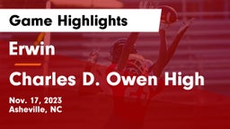 Erwin  vs Charles D. Owen High Game Highlights - Nov. 17, 2023