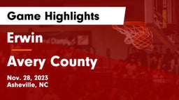 Erwin  vs Avery County  Game Highlights - Nov. 28, 2023