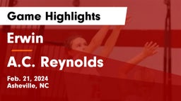 Erwin  vs A.C. Reynolds  Game Highlights - Feb. 21, 2024