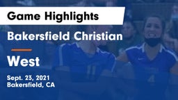 Bakersfield Christian  vs West  Game Highlights - Sept. 23, 2021