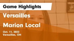 Versailles  vs Marion Local  Game Highlights - Oct. 11, 2022
