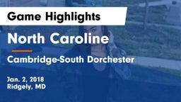 North Caroline  vs Cambridge-South Dorchester  Game Highlights - Jan. 2, 2018