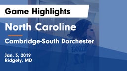 North Caroline  vs Cambridge-South Dorchester  Game Highlights - Jan. 3, 2019