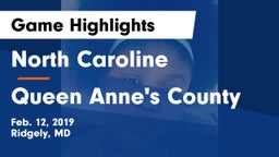 North Caroline  vs Queen Anne's County  Game Highlights - Feb. 12, 2019