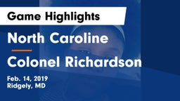 North Caroline  vs Colonel Richardson Game Highlights - Feb. 14, 2019