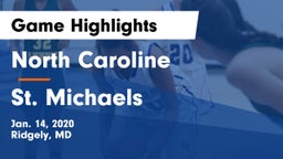 North Caroline  vs St. Michaels Game Highlights - Jan. 14, 2020