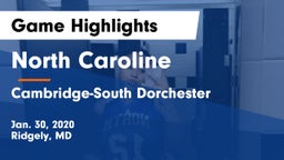 North Caroline  vs Cambridge-South Dorchester  Game Highlights - Jan. 30, 2020