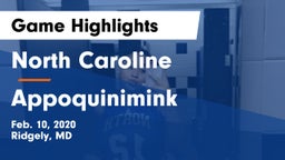 North Caroline  vs Appoquinimink  Game Highlights - Feb. 10, 2020