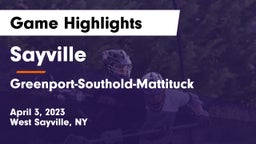 Sayville  vs Greenport-Southold-Mattituck  Game Highlights - April 3, 2023