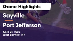 Sayville  vs Port Jefferson  Game Highlights - April 24, 2023