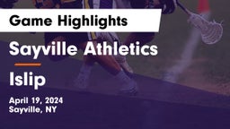 Sayville Athletics vs Islip  Game Highlights - April 19, 2024