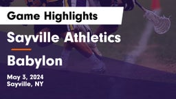 Sayville Athletics vs Babylon  Game Highlights - May 3, 2024