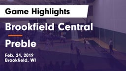 Brookfield Central  vs Preble  Game Highlights - Feb. 24, 2019