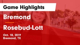Bremond  vs Rosebud-Lott  Game Highlights - Oct. 18, 2019