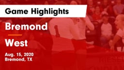 Bremond  vs West  Game Highlights - Aug. 15, 2020