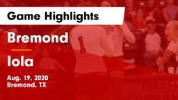 Bremond  vs Iola  Game Highlights - Aug. 19, 2020