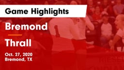 Bremond  vs Thrall  Game Highlights - Oct. 27, 2020