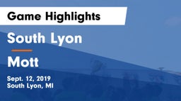 South Lyon  vs Mott Game Highlights - Sept. 12, 2019