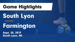 South Lyon  vs Farmington Game Highlights - Sept. 20, 2019