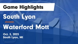 South Lyon  vs Waterford Mott Game Highlights - Oct. 3, 2023