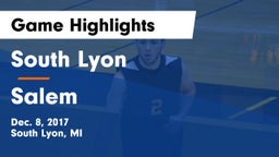 South Lyon  vs Salem  Game Highlights - Dec. 8, 2017