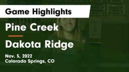 Pine Creek  vs Dakota Ridge  Game Highlights - Nov. 5, 2022