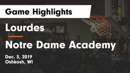 Lourdes  vs Notre Dame Academy Game Highlights - Dec. 3, 2019