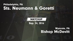Matchup: Sts. Neumann & vs. Bishop McDevitt  2016