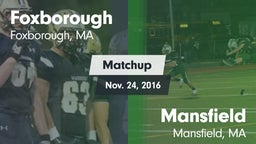 Matchup: Foxborough High vs. Mansfield  2016