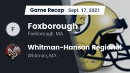 Recap: Foxborough  vs. Whitman-Hanson Regional  2021