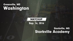 Matchup: Washington  vs. Starkville Academy  2016