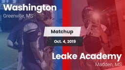 Matchup: Washington  vs. Leake Academy  2019